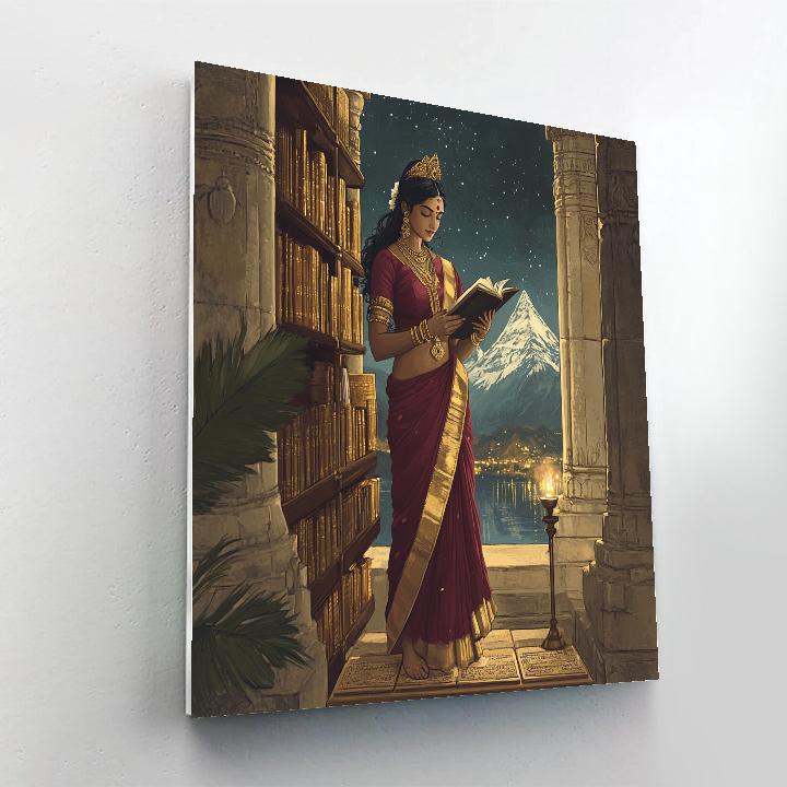 Parvati In The Mountain Library Of Mantras paint by numbers