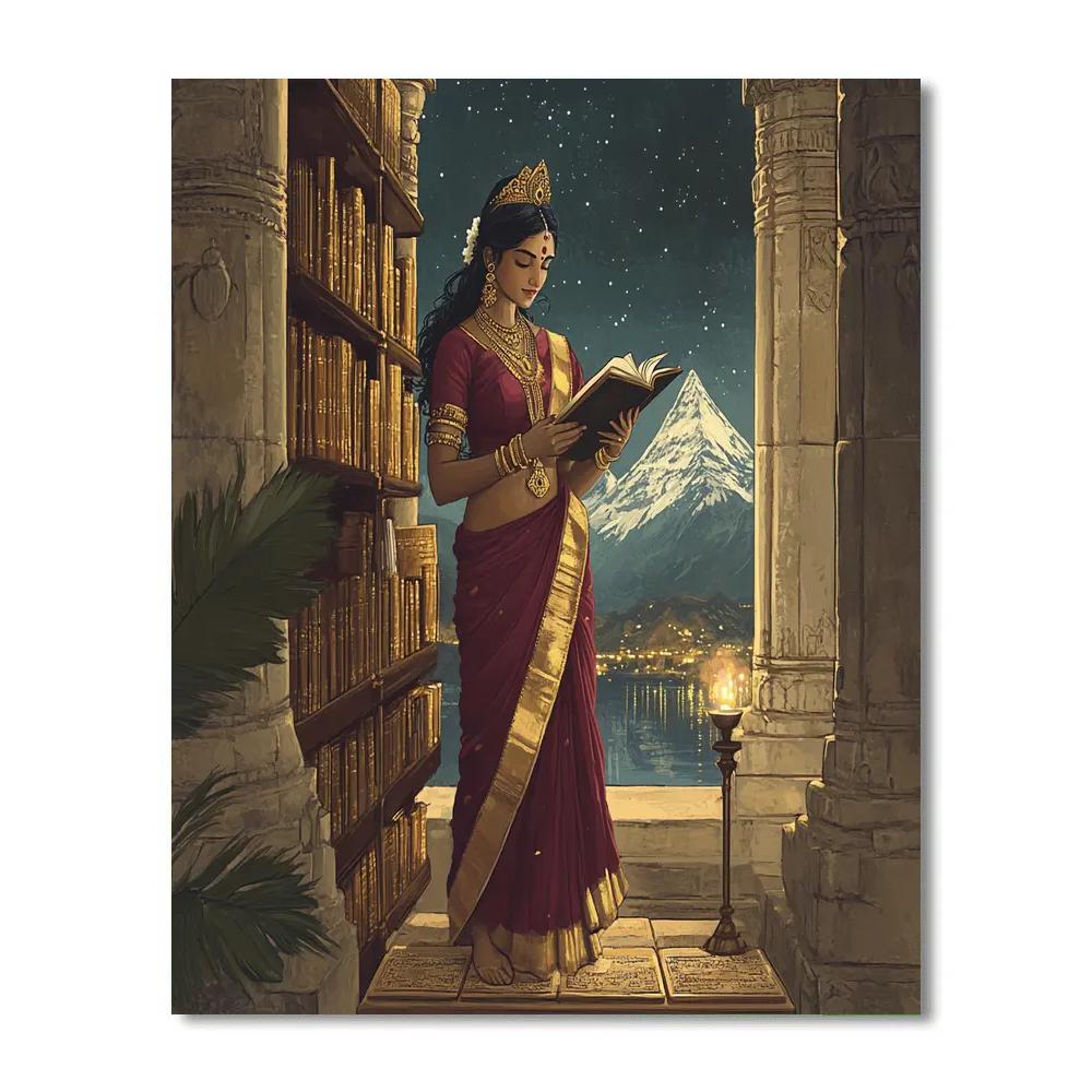 Parvati In The Mountain Library Of Mantras paint by numbers