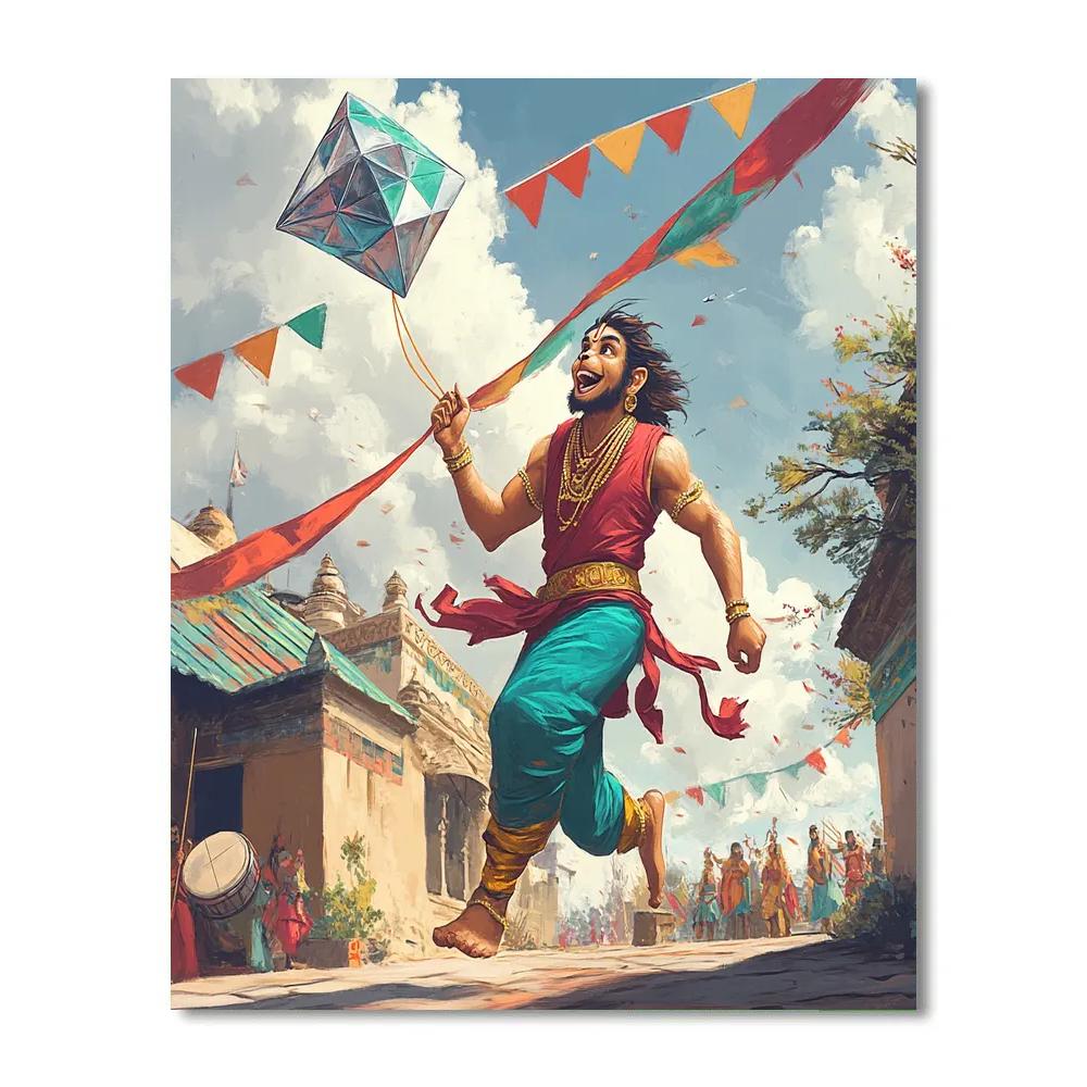Hanuman Kite Festival Flight DIY paint by numbers
