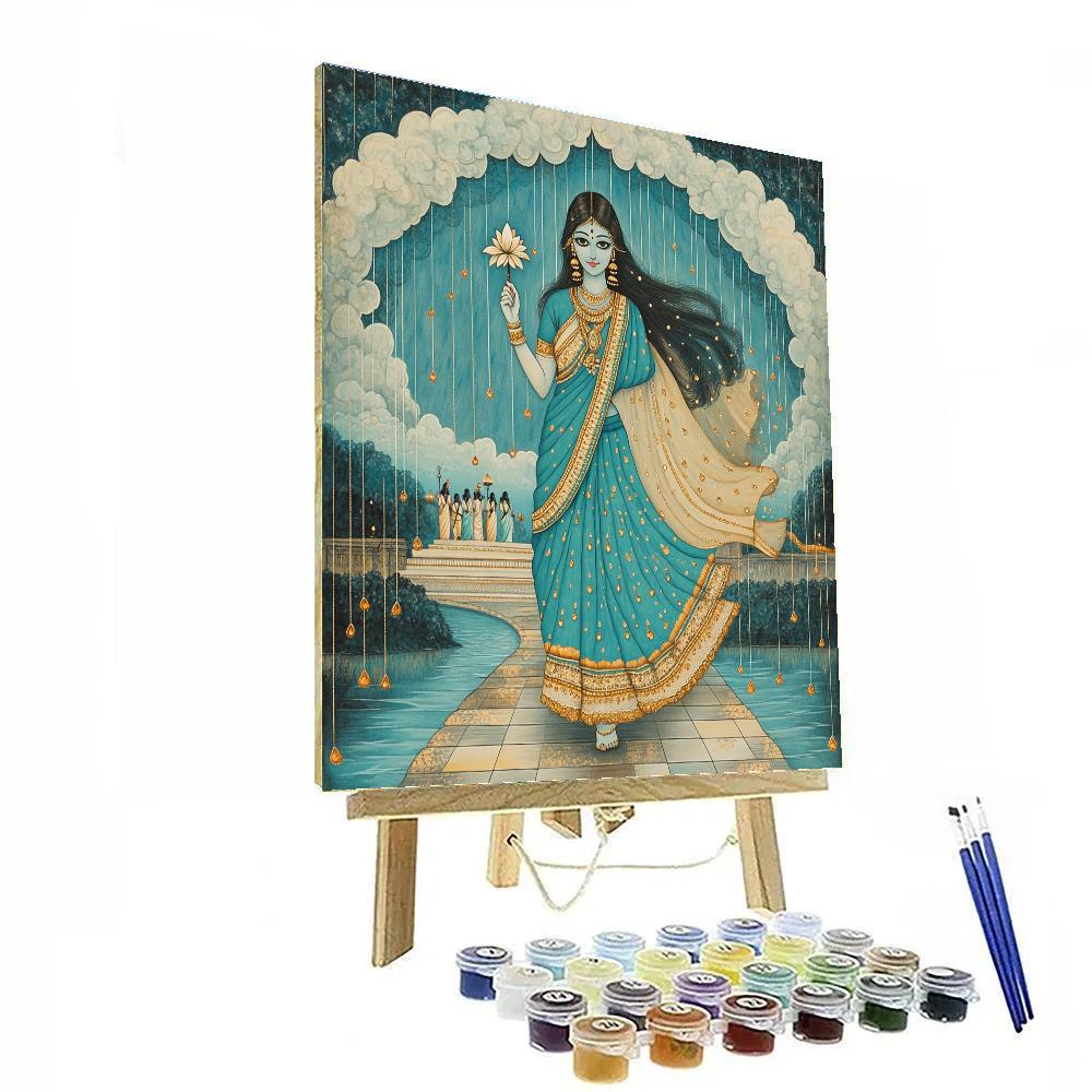 Parvati Grace, Raincloud Veil Procession painting number kit