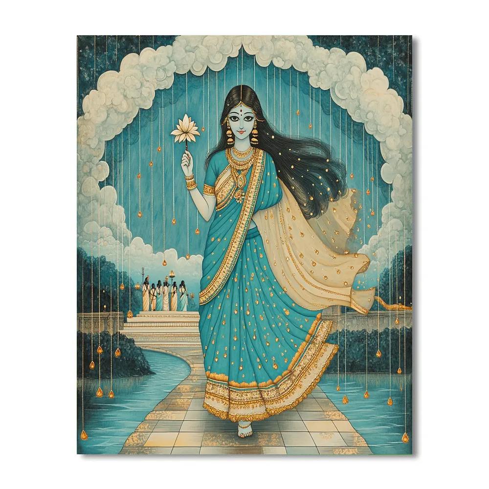 Parvati Grace, Raincloud Veil Procession painting number kit
