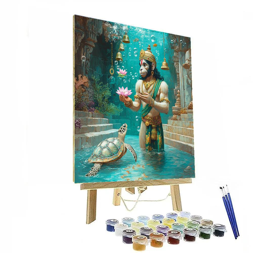 Hanuman In Coral Reef Courtyard Painting by numbers kit