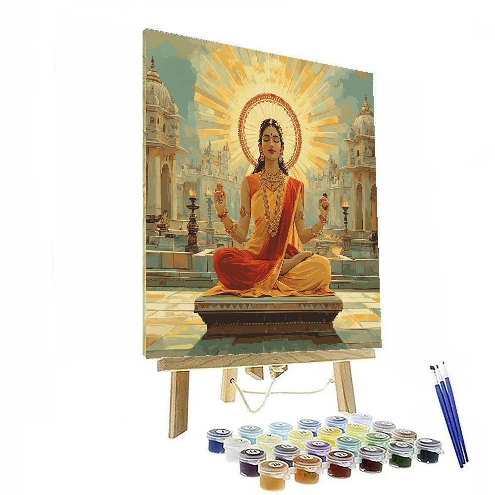 Parvati In Sun Halo Meditation Court Numbered painting kits