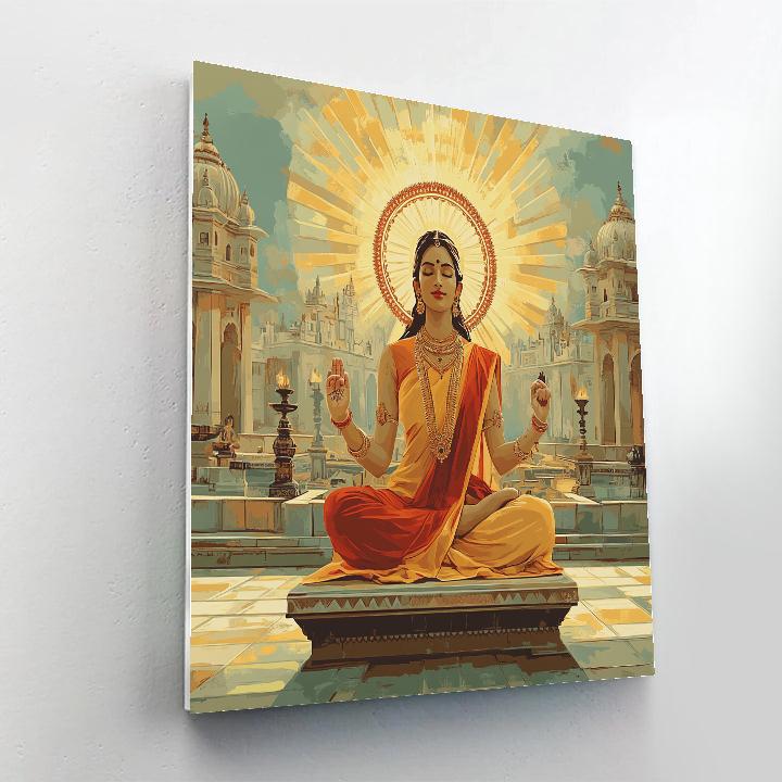 Parvati In Sun Halo Meditation Court Numbered painting kits