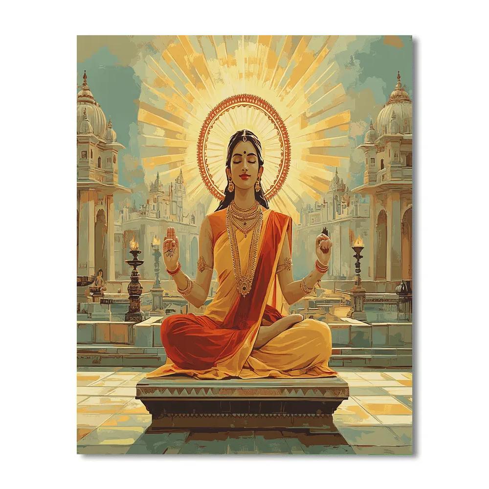 Parvati In Sun Halo Meditation Court Numbered painting kits