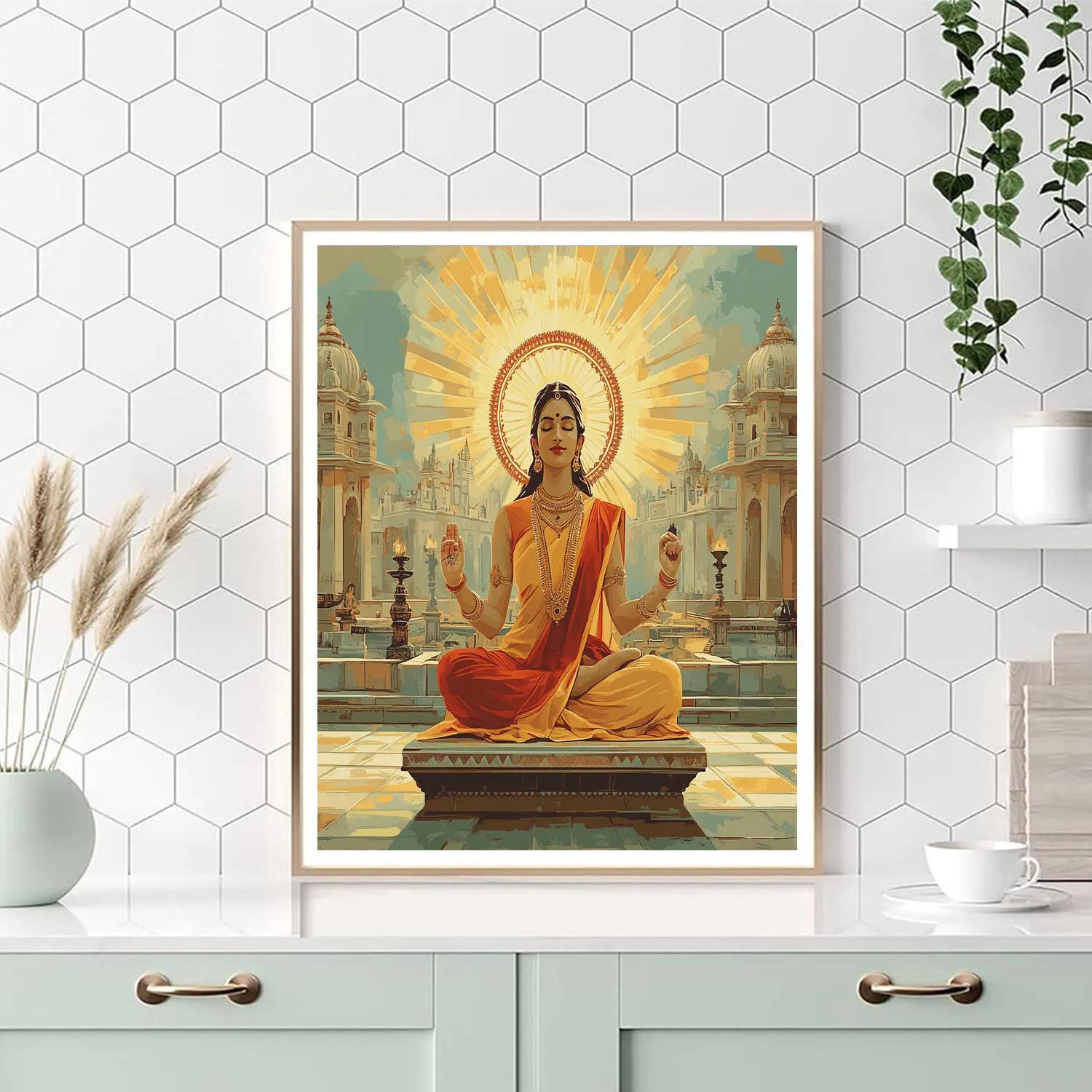 Parvati In Sun Halo Meditation Court Numbered painting kits