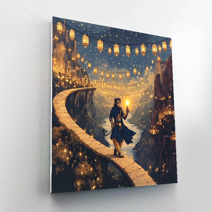 Hanuman Lantern Bridge Patrol Paint by numbers kits