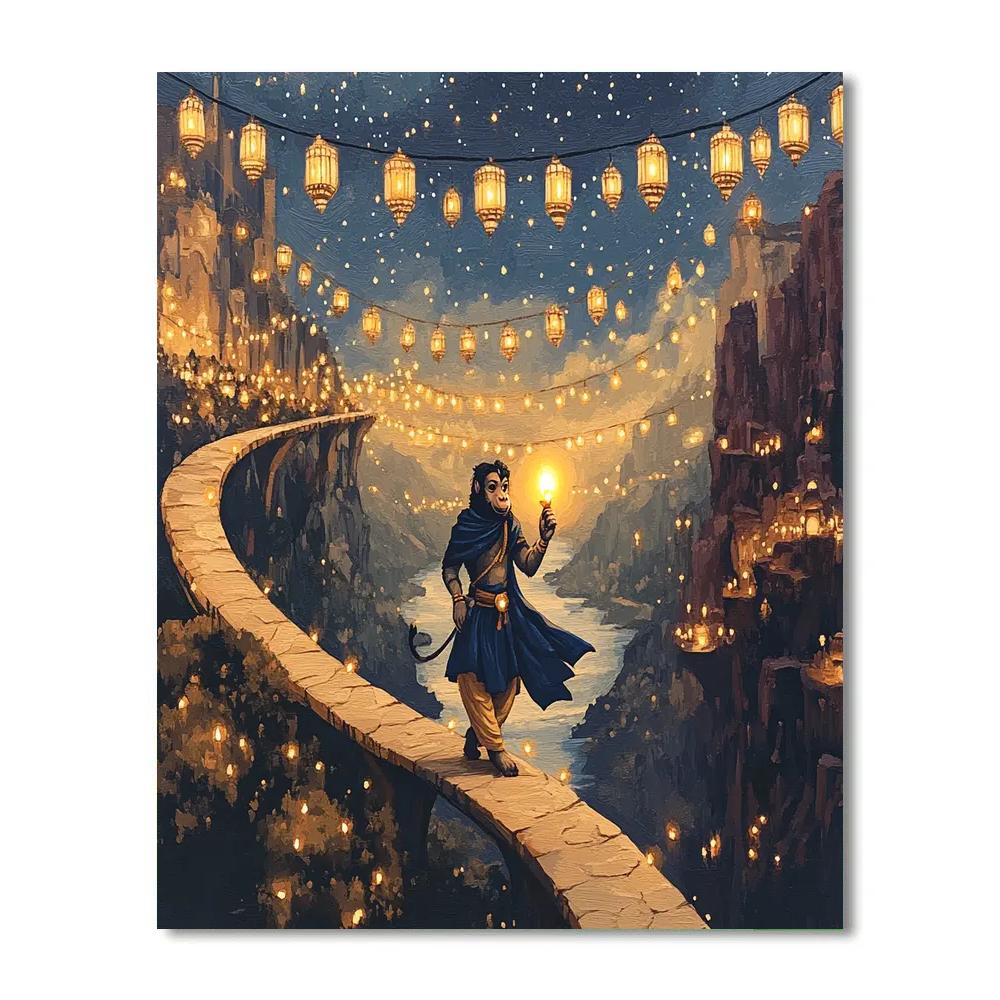 Hanuman Lantern Bridge Patrol Paint by numbers kits