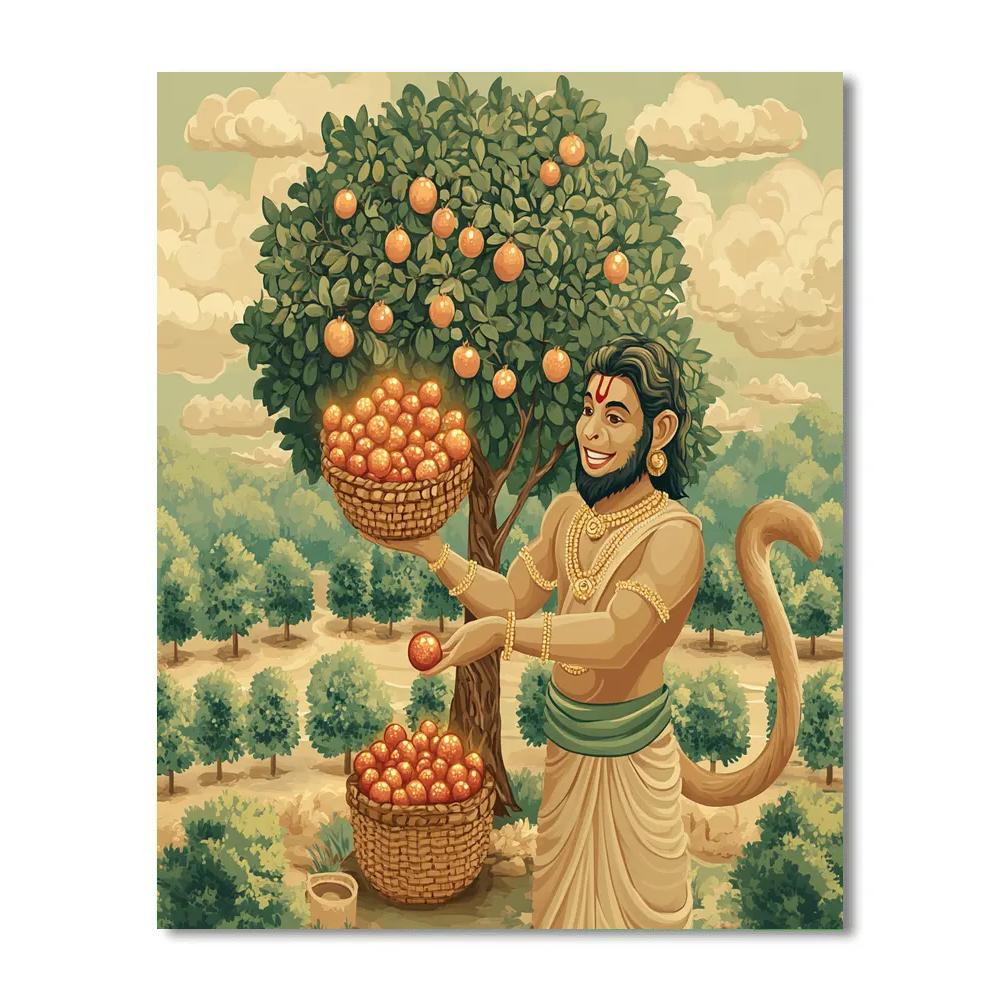 Hanuman Orchard Of Sacred Fruits Painting by numbers kit