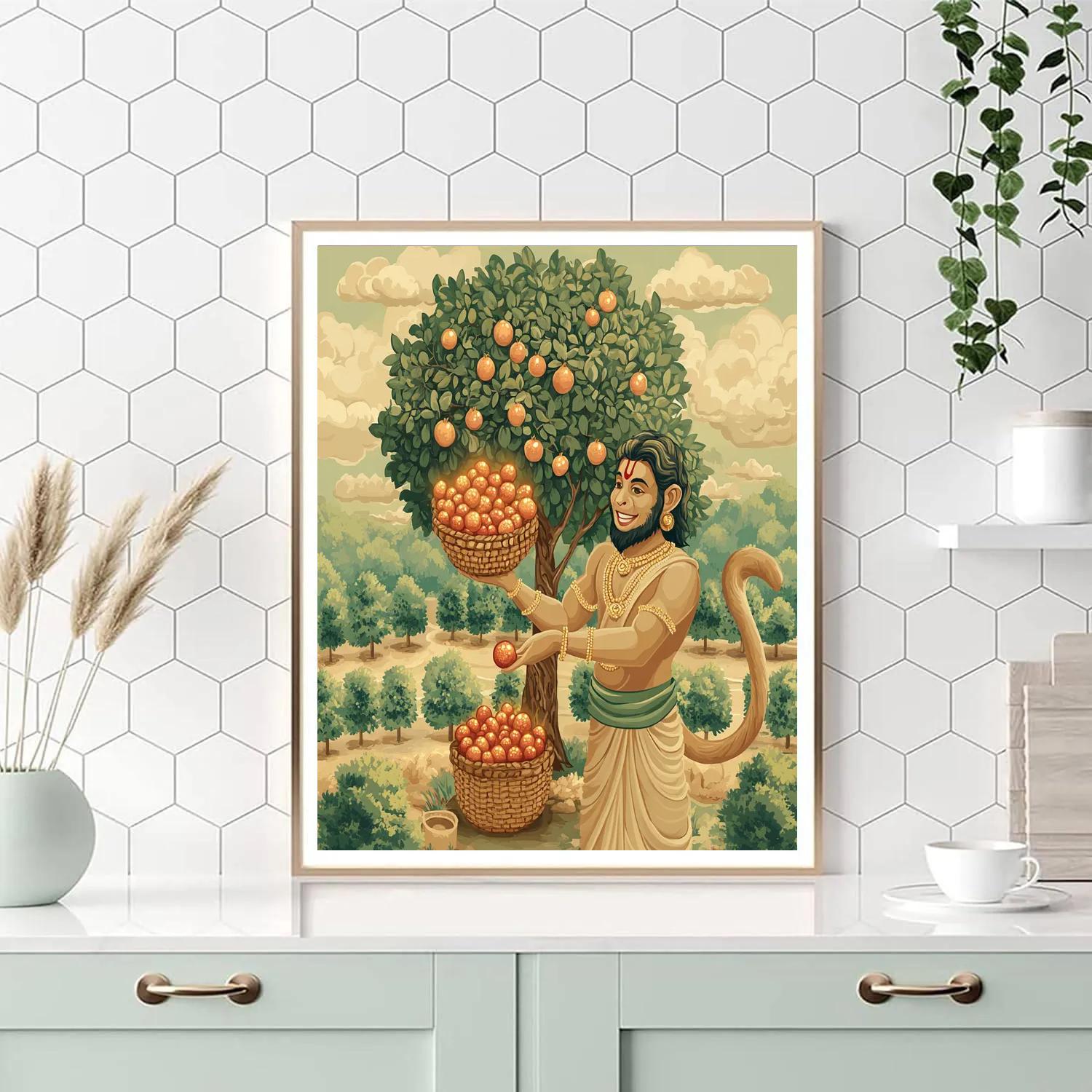 Hanuman Orchard Of Sacred Fruits Painting by numbers kit