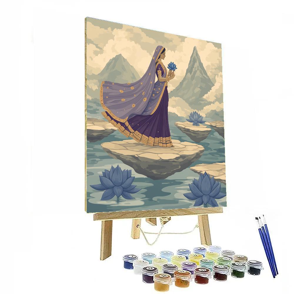 Parvati Among Floating Mountain Petals Painting by numbers kit