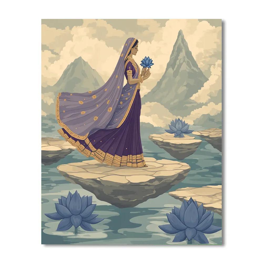 Parvati Among Floating Mountain Petals Painting by numbers kit