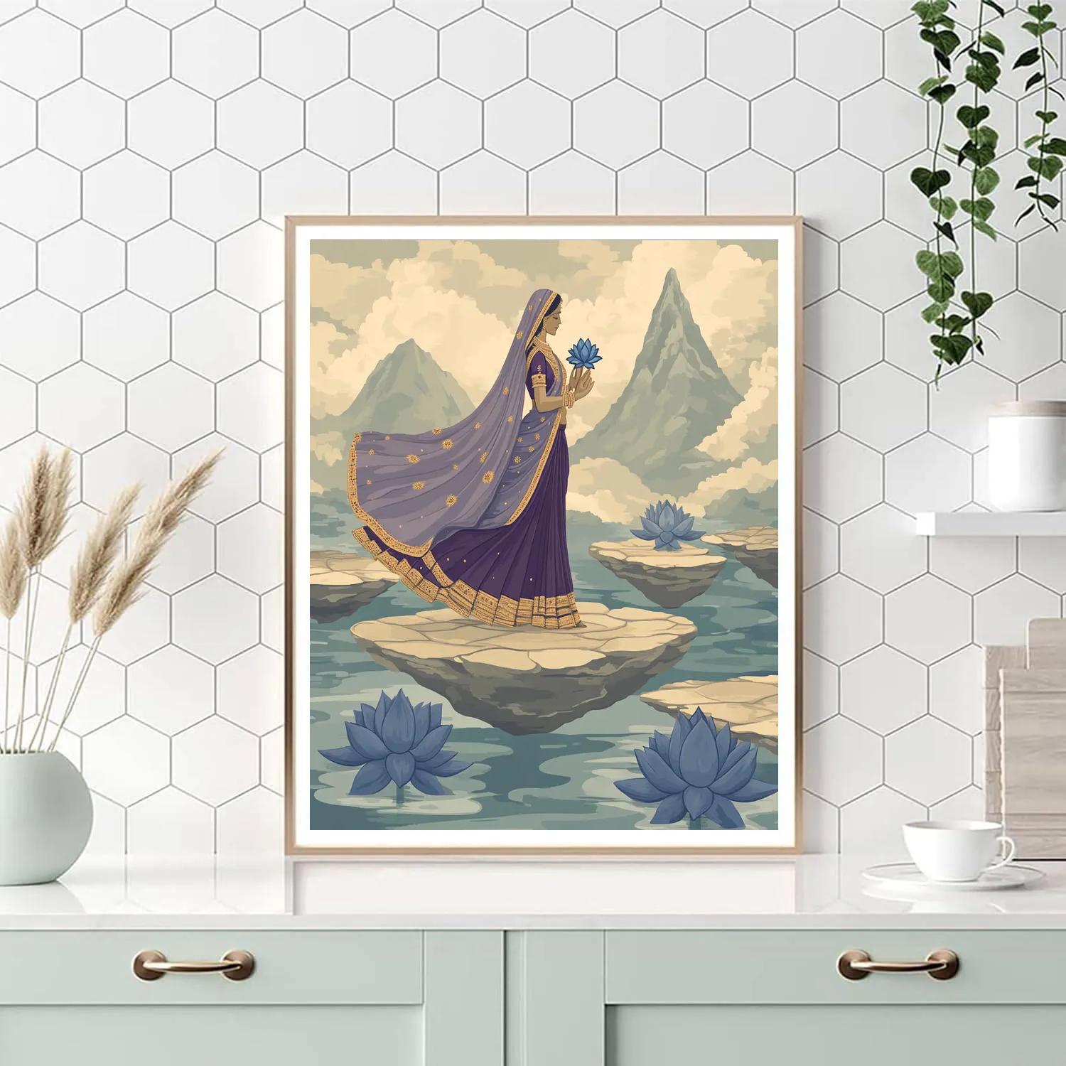 Parvati Among Floating Mountain Petals Painting by numbers kit