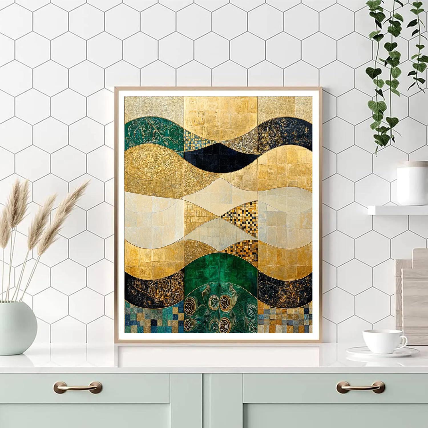 Gustav Klimt Inspired Aureate Reed River Tapestry painting number kit