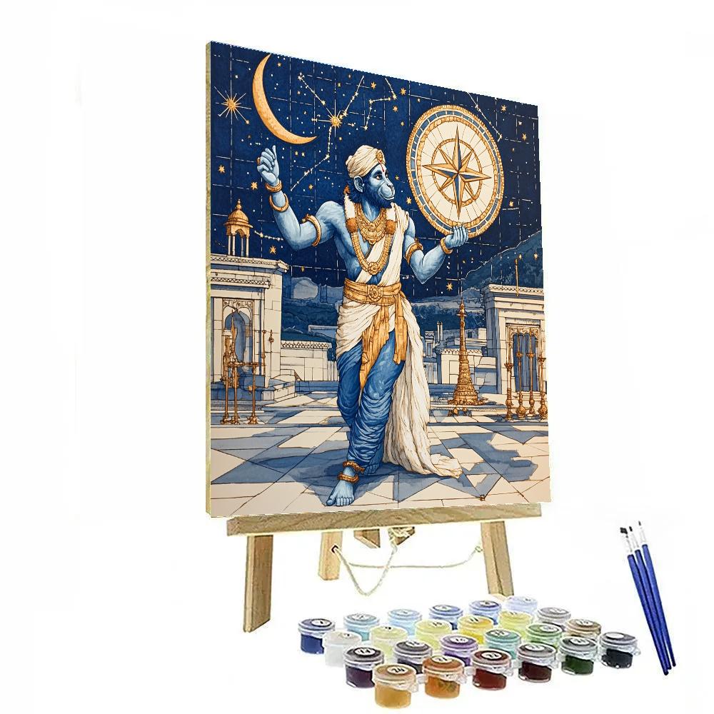 Hanuman Star Compass Ceremony Number painting