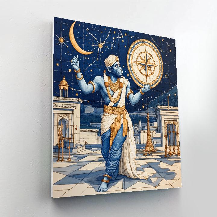 Hanuman Star Compass Ceremony Number painting