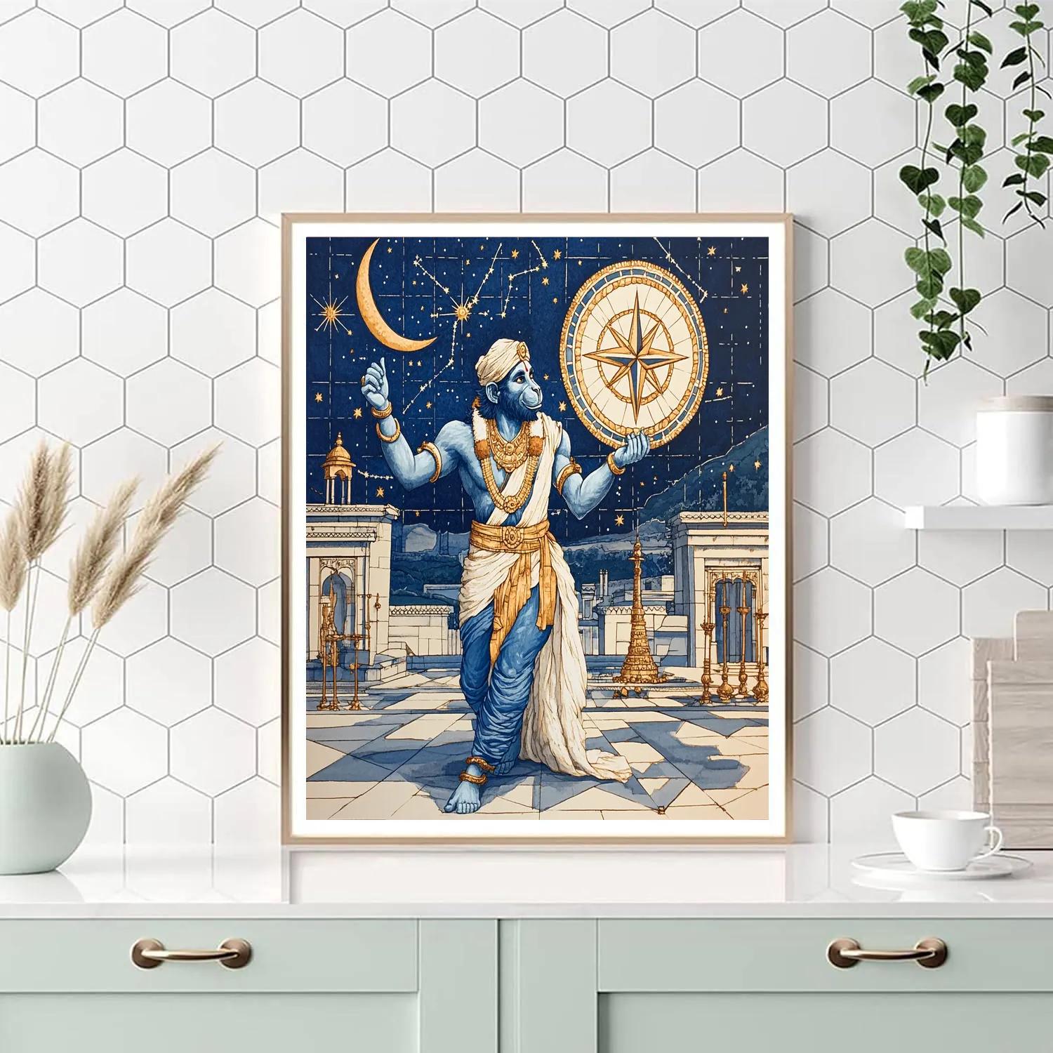 Hanuman Star Compass Ceremony Number painting