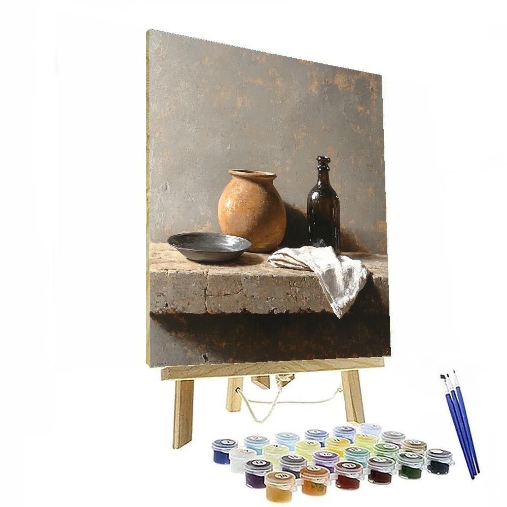 Diego Velázquez Inspired Silvery Hearth Still Life Numbered painting kits