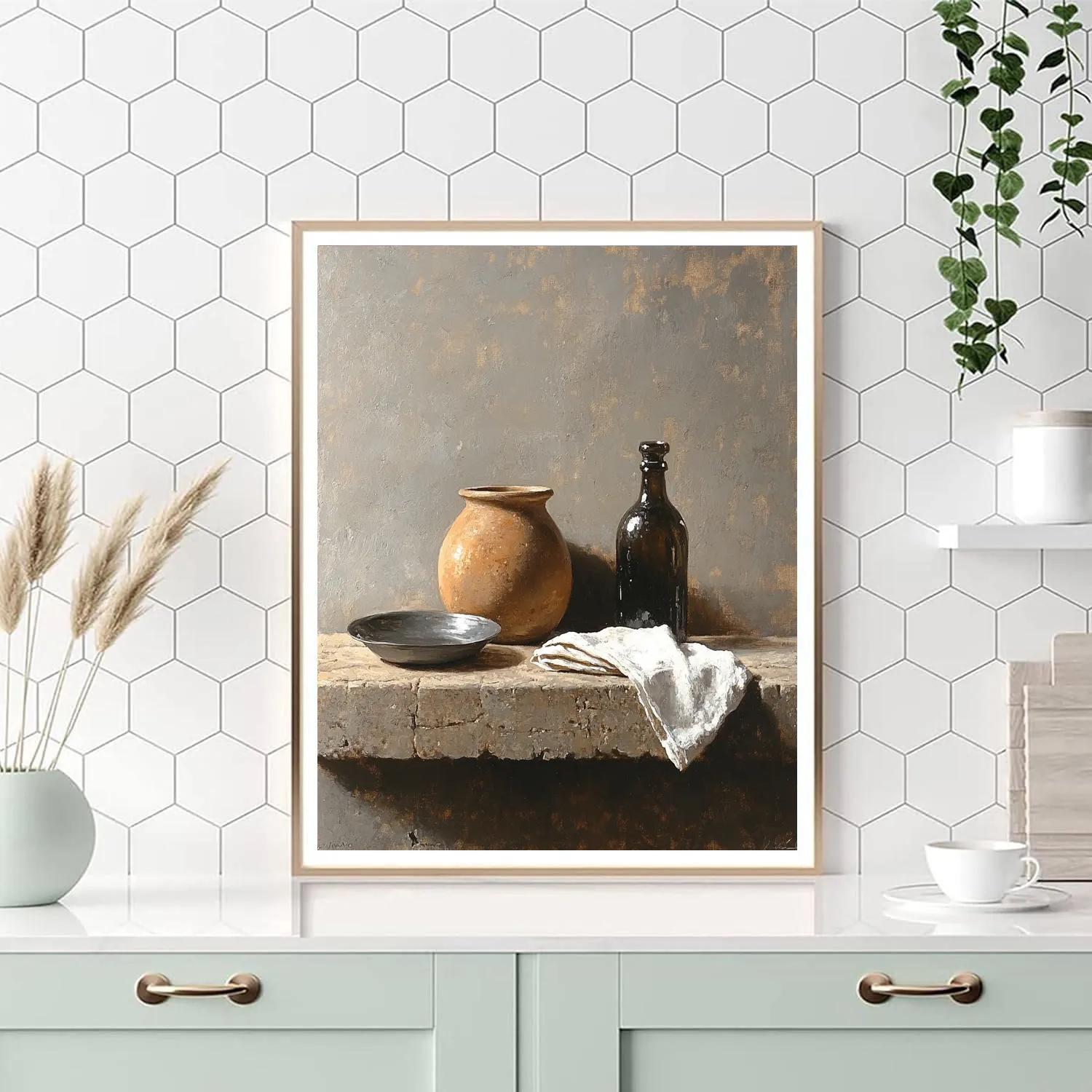 Diego Velázquez Inspired Silvery Hearth Still Life Numbered painting kits