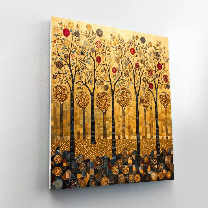 Gustav Klimt Inspired Celestial Orchard Of Spiral Blossoms painting number kit