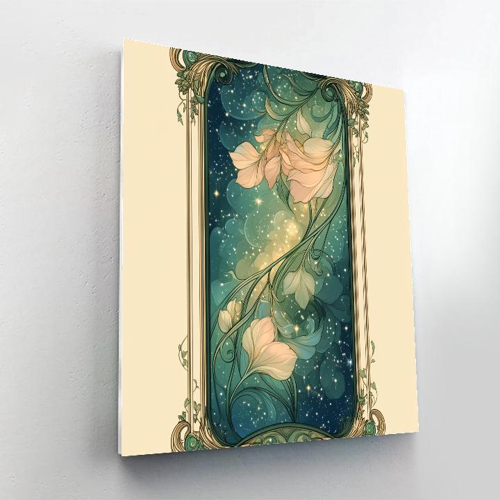 Alphonse Mucha Inspired Verdant Nebula Lattice Paint by numbers kits