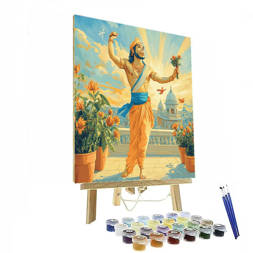 Hanuman Sunrise Yoga Flow Number painting