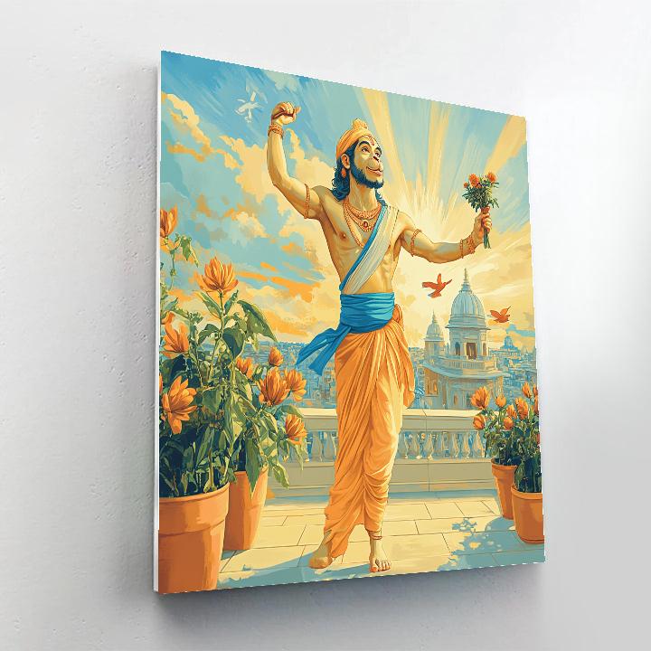 Hanuman Sunrise Yoga Flow Number painting