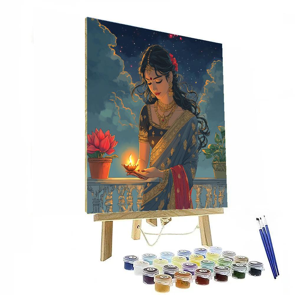 Parvati, Evening Lamp On The Nebula Balcony Number painting