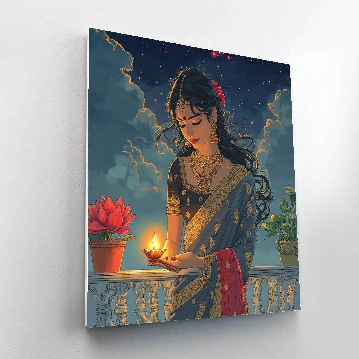 Parvati, Evening Lamp On The Nebula Balcony Number painting