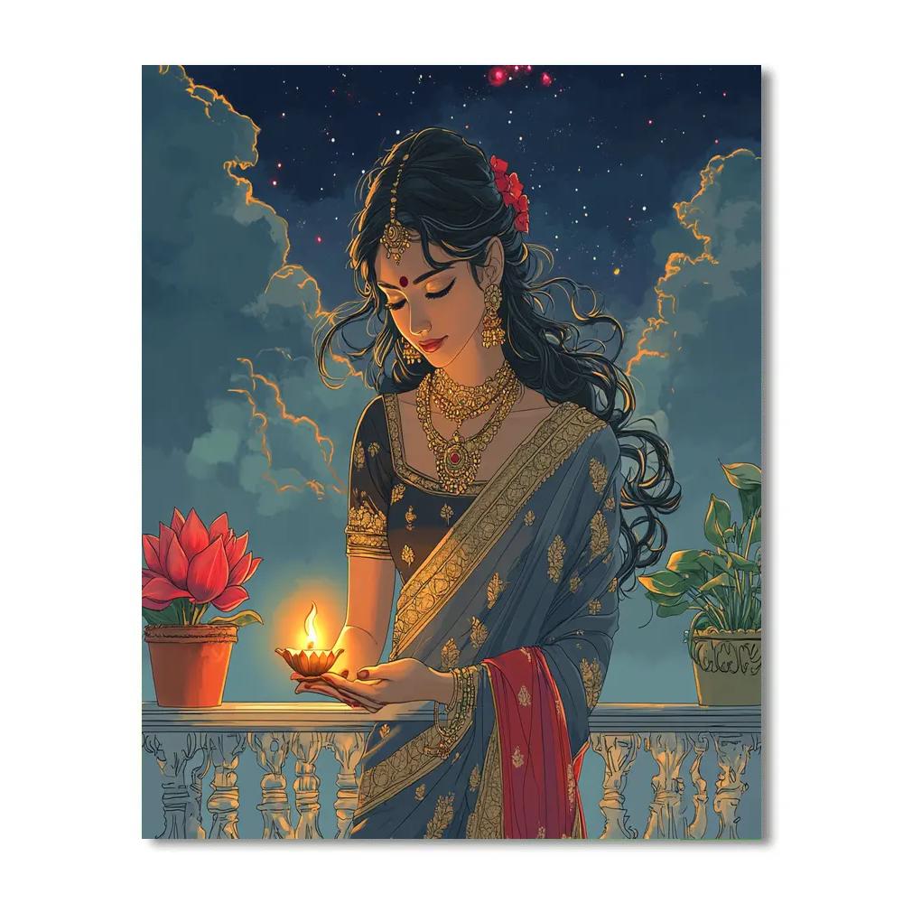 Parvati, Evening Lamp On The Nebula Balcony Number painting