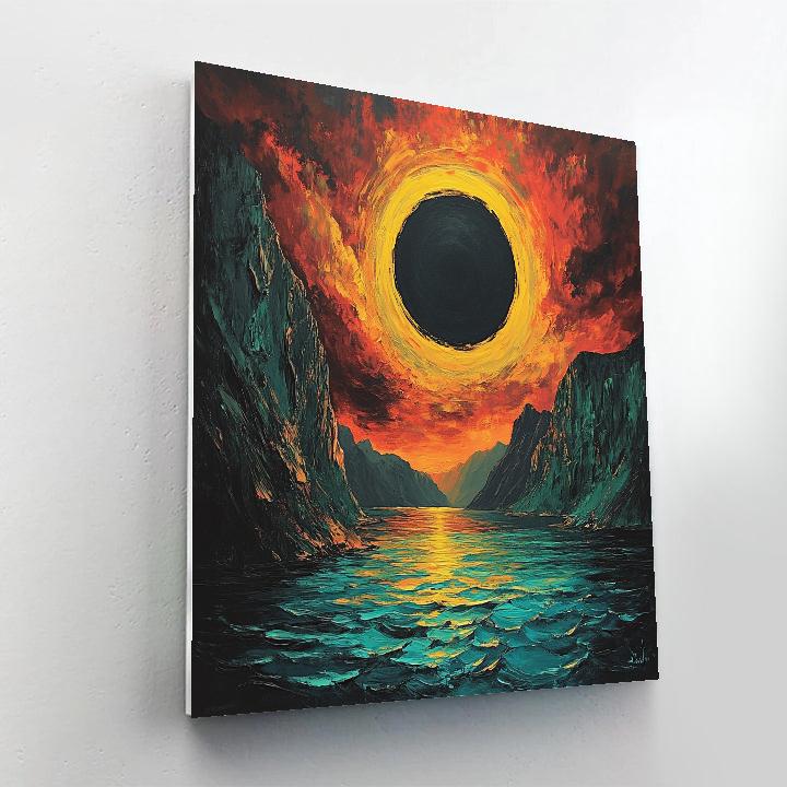 Edvard Munch Inspired Eclipse Over A Trembling Fjord paint by number