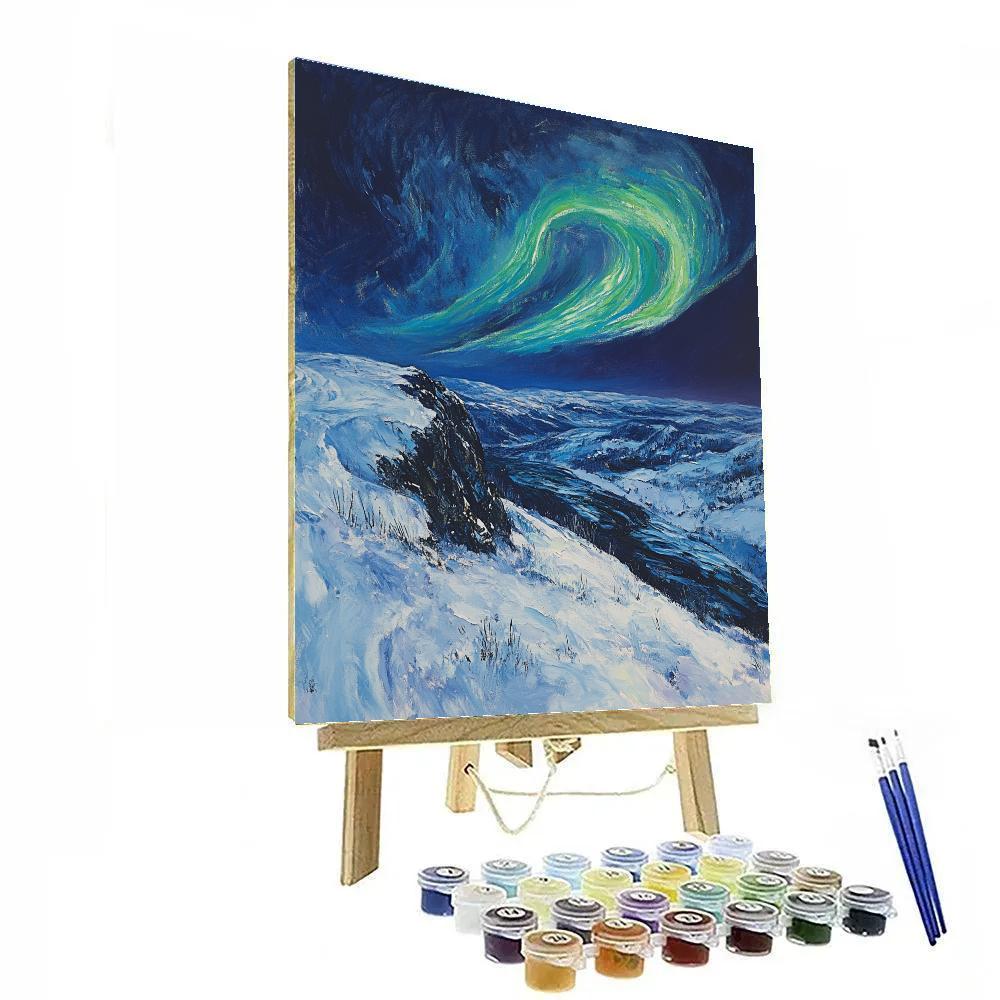 Edgar Degas Inspired Aurora Over Silent Mountains DIY paint by numbers