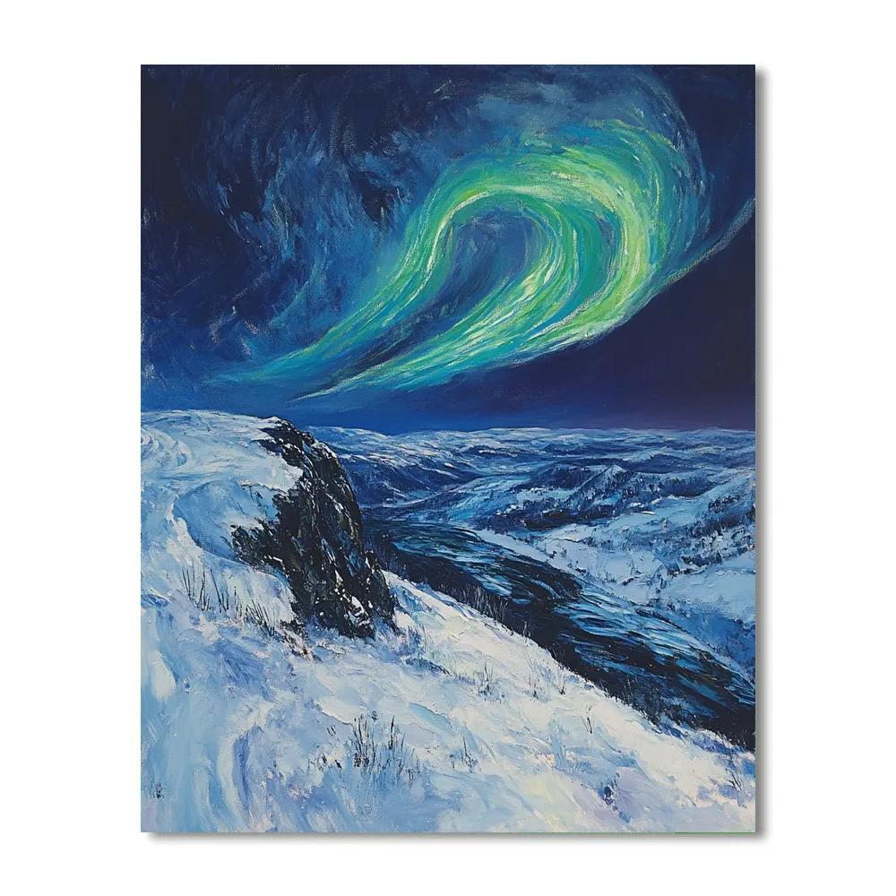 Edgar Degas Inspired Aurora Over Silent Mountains DIY paint by numbers