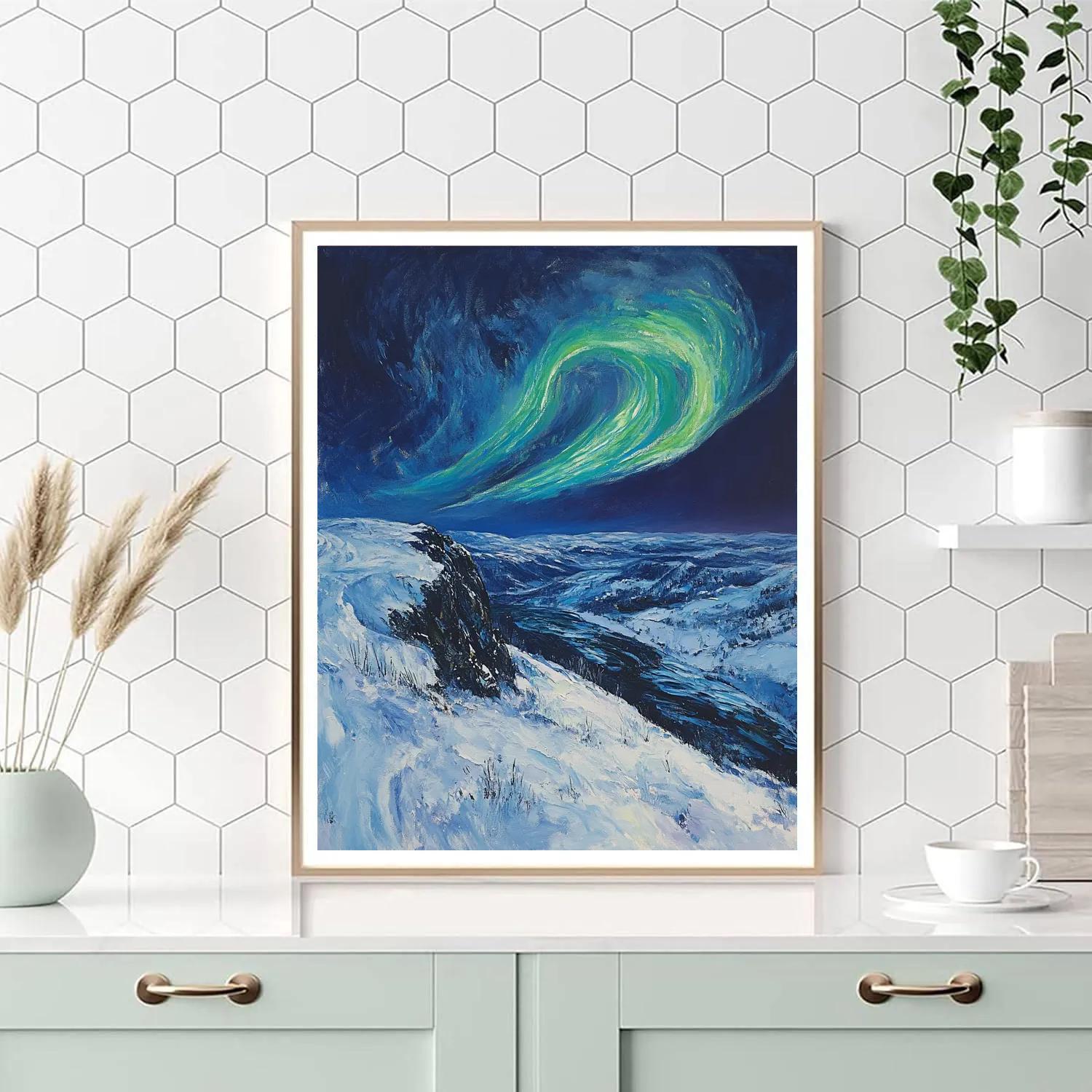 Edgar Degas Inspired Aurora Over Silent Mountains DIY paint by numbers