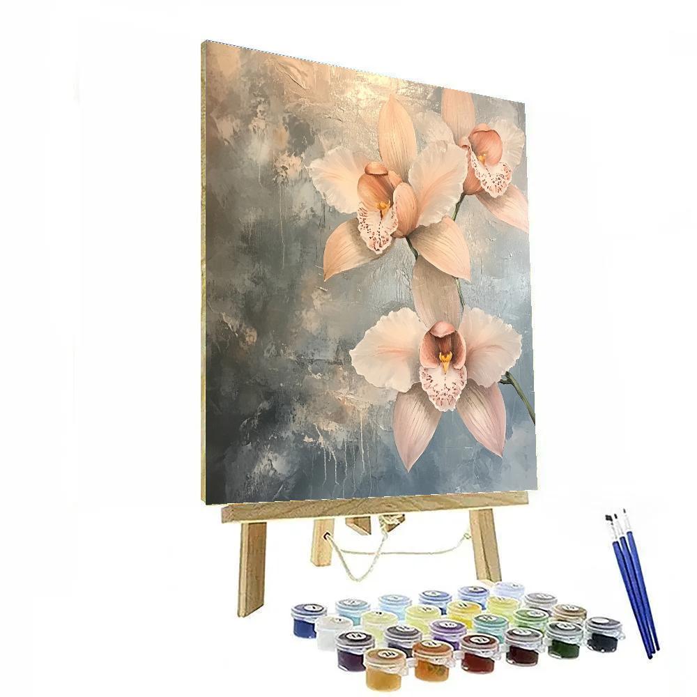 Edgar Degas Inspired Orchids In Rainstorm Light paint by color