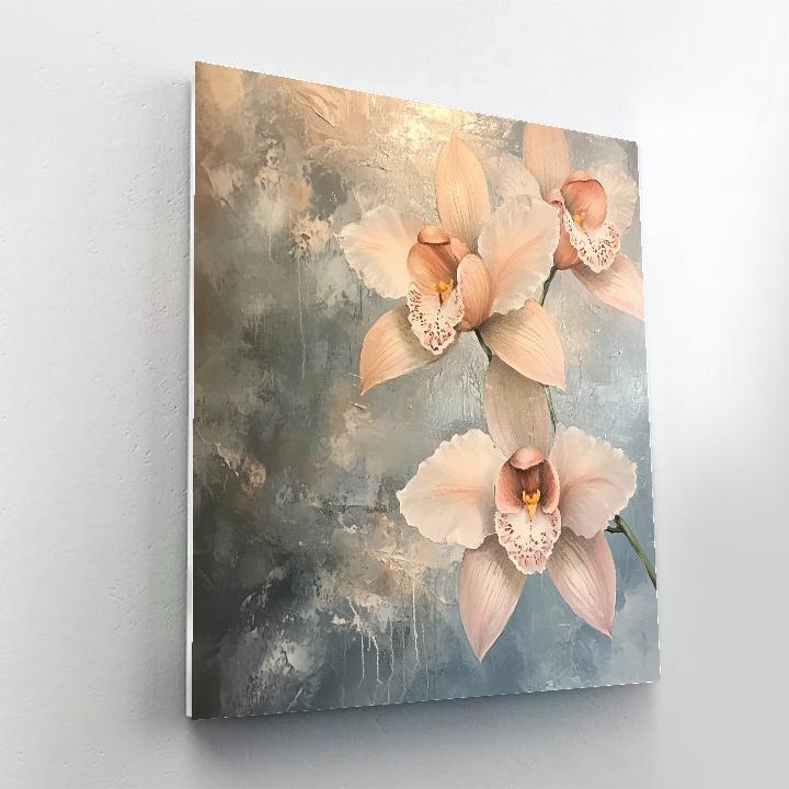 Edgar Degas Inspired Orchids In Rainstorm Light paint by color