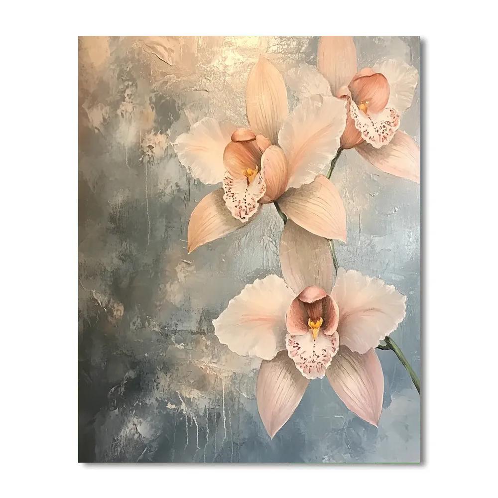 Edgar Degas Inspired Orchids In Rainstorm Light paint by color