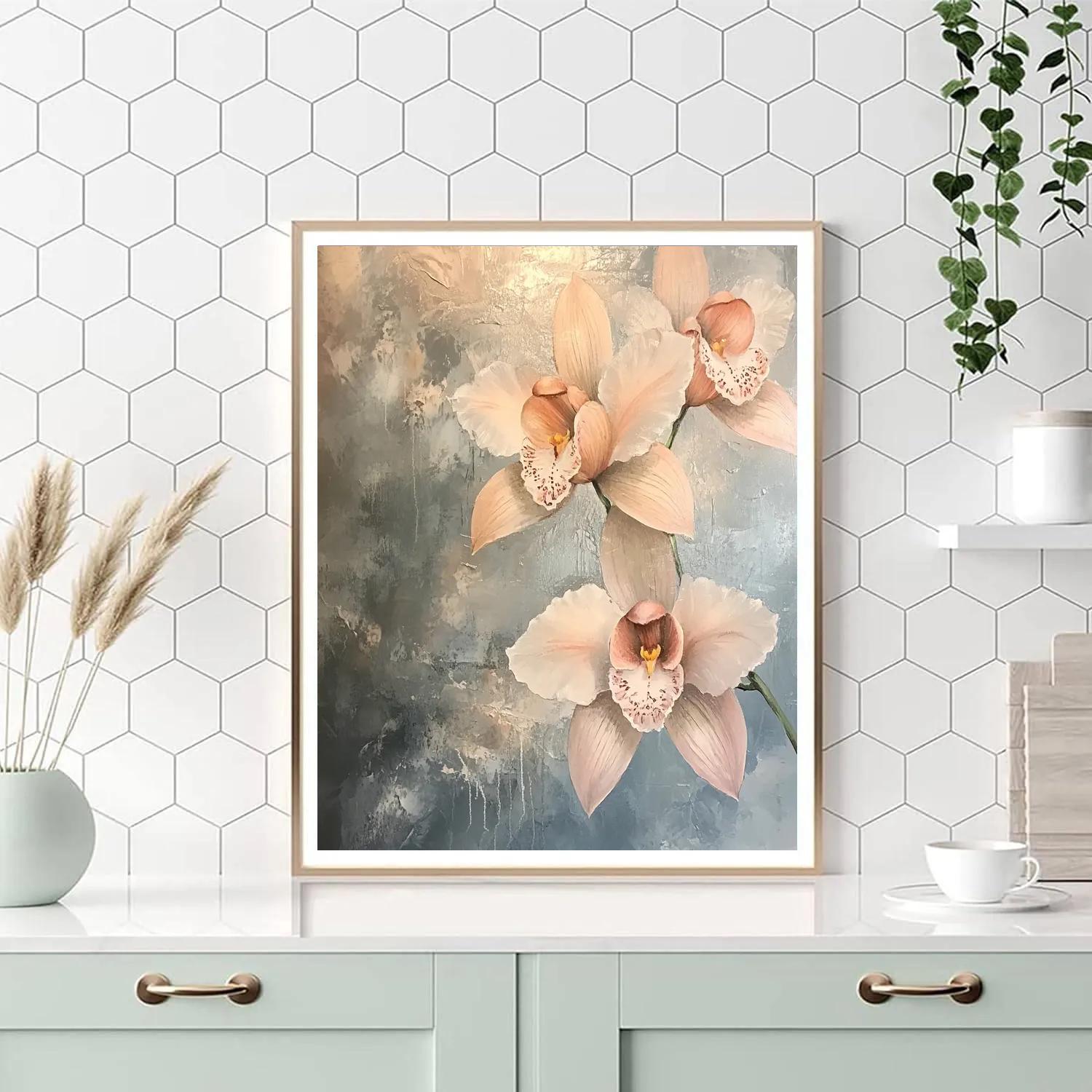 Edgar Degas Inspired Orchids In Rainstorm Light paint by color