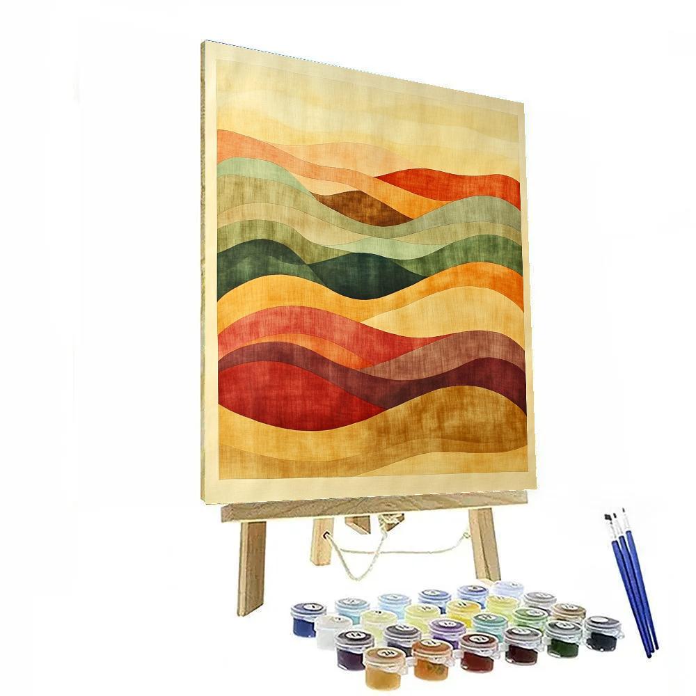 Nandalal Bose Inspired Monsoon Raga Abstraction paint by numbers