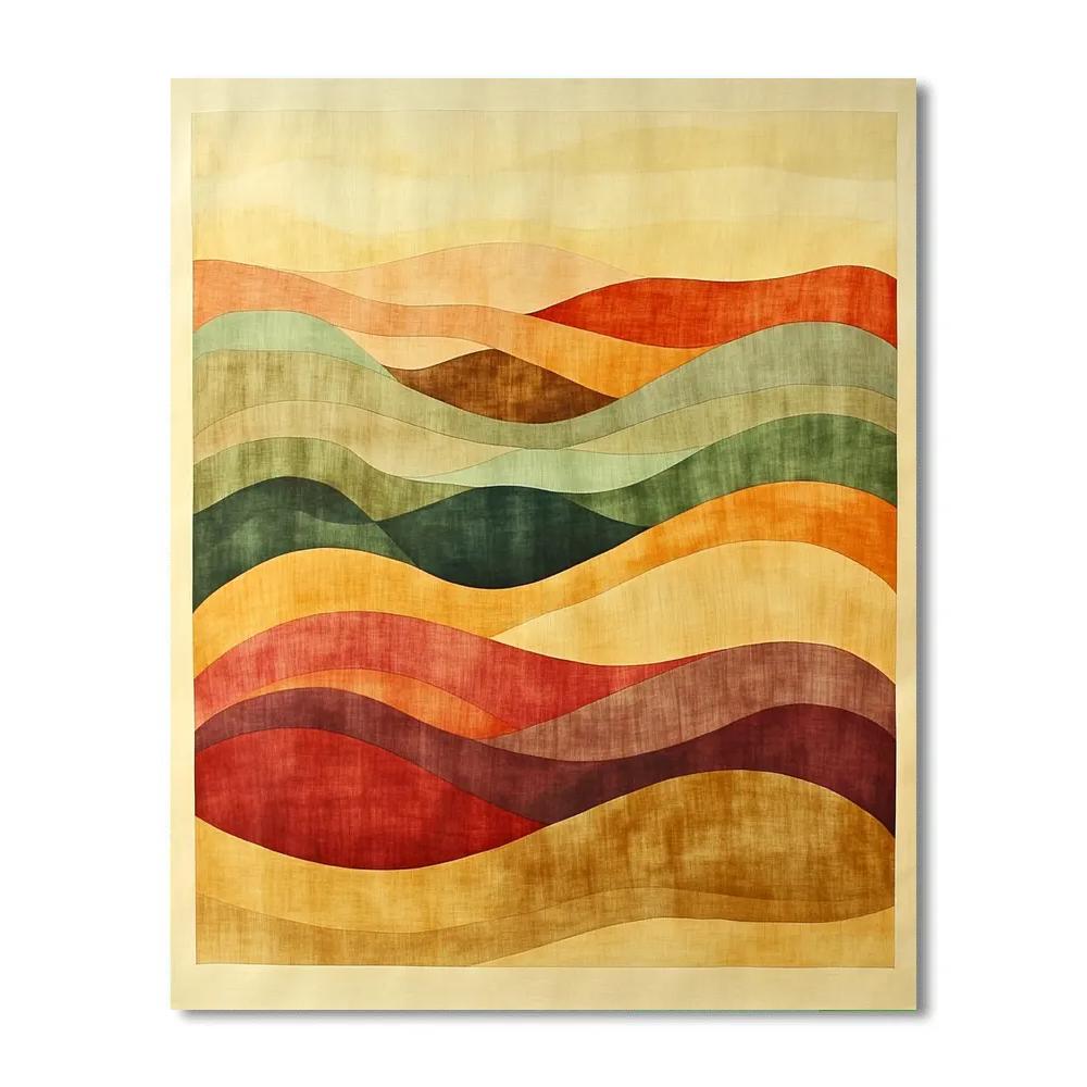 Nandalal Bose Inspired Monsoon Raga Abstraction paint by numbers