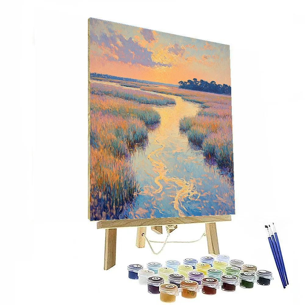 Claude Monet Inspired Tidal Marsh Afterglow Numbered painting kits