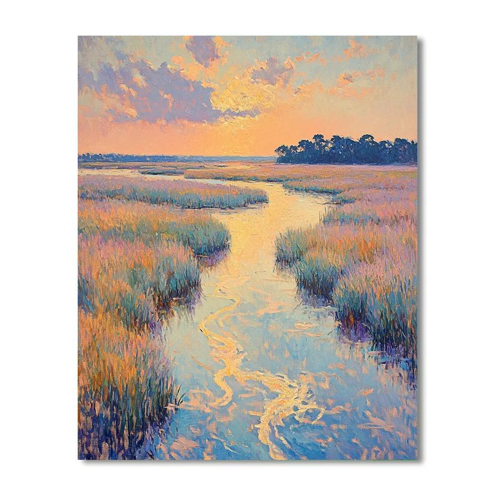 Claude Monet Inspired Tidal Marsh Afterglow Numbered painting kits