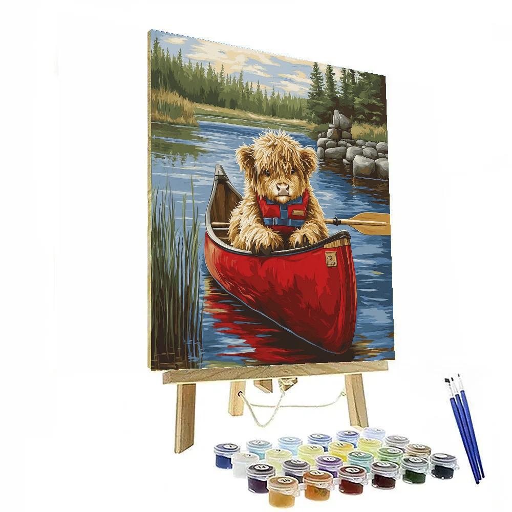 Highland Cow Canoe Companion paint by color