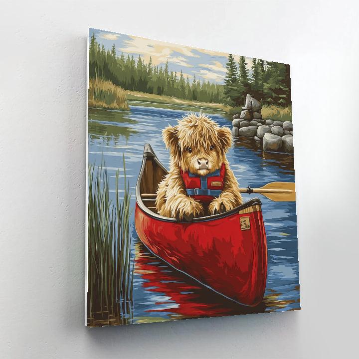 Highland Cow Canoe Companion paint by color
