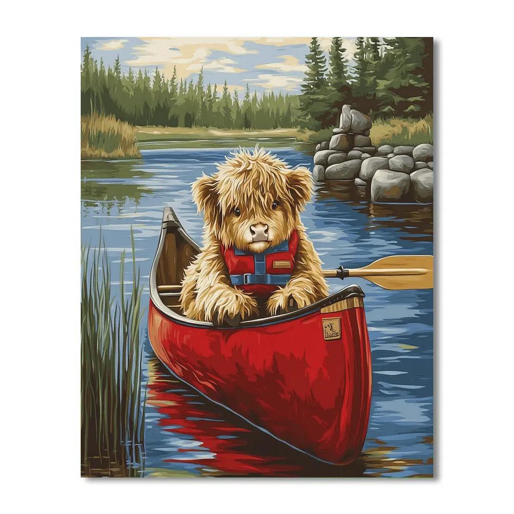 Highland Cow Canoe Companion paint by color