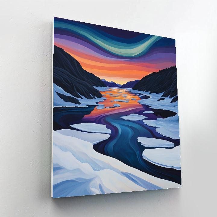 Frederick Varley Inspired Auroral Thaw Over Silent Fjord Paint by numbers kits