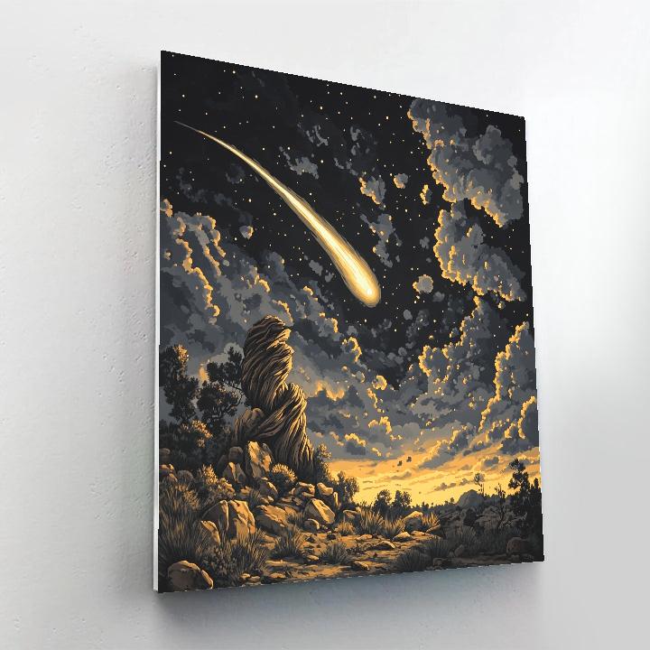 Francisco Goya Inspired Comet Glow Above Thornwood Ridge Painting by numbers kit