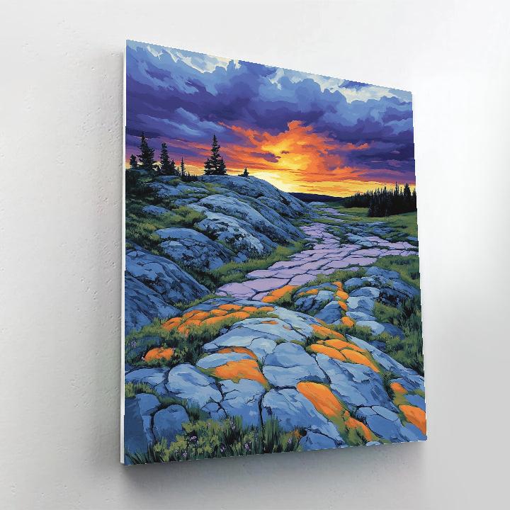 Frederick Varley Inspired Fire Sky After Rain On Granite Barrens paint by numbers