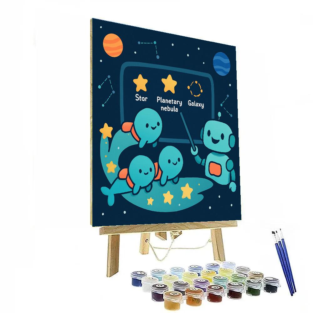 Comet School For Baby Space Whales Painting by numbers kit