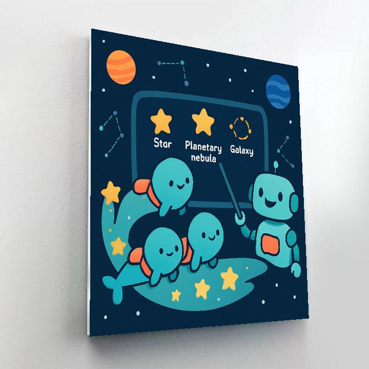 Comet School For Baby Space Whales Painting by numbers kit